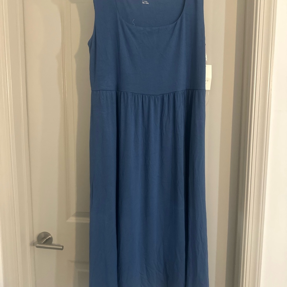 Elegant Blue Sleeveless Dress